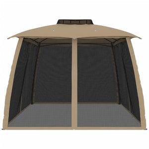 Pavillon mit Doppeldach Taupe 3,93x2,93 m