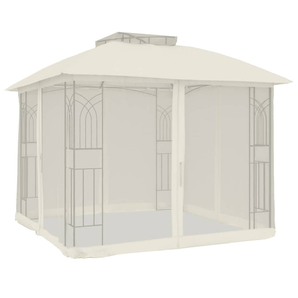 Pavillon mit Doppeldach Creme 2,94x2,94m