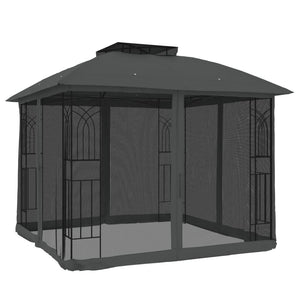 Anthrazit Pavillon mit Doppeldach 2,94x2,94m