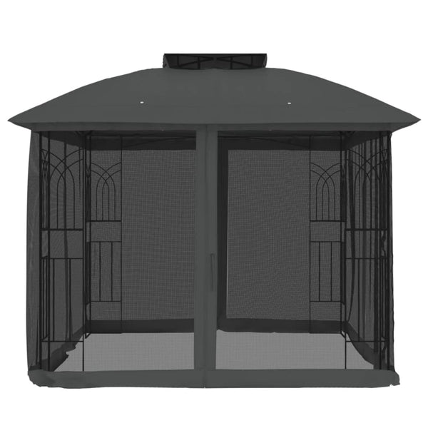 Anthrazit Pavillon mit Doppeldach 2,94x2,94m