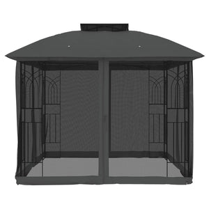 Anthrazit Pavillon mit Doppeldach 2,94x2,94m