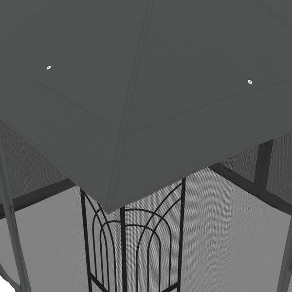 Anthrazit Pavillon mit Doppeldach 2,94x2,94m