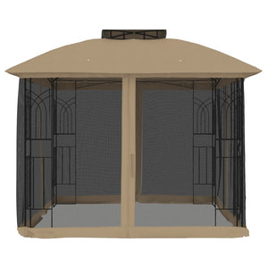 Pavillon mit Doppeldach 2,94x2,94m Taupe