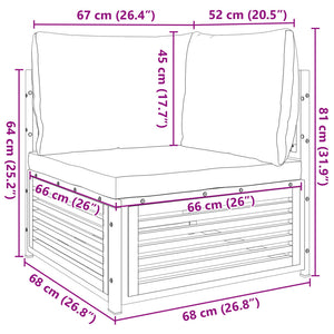 Garten Ecksofa Akazie mit Kissen