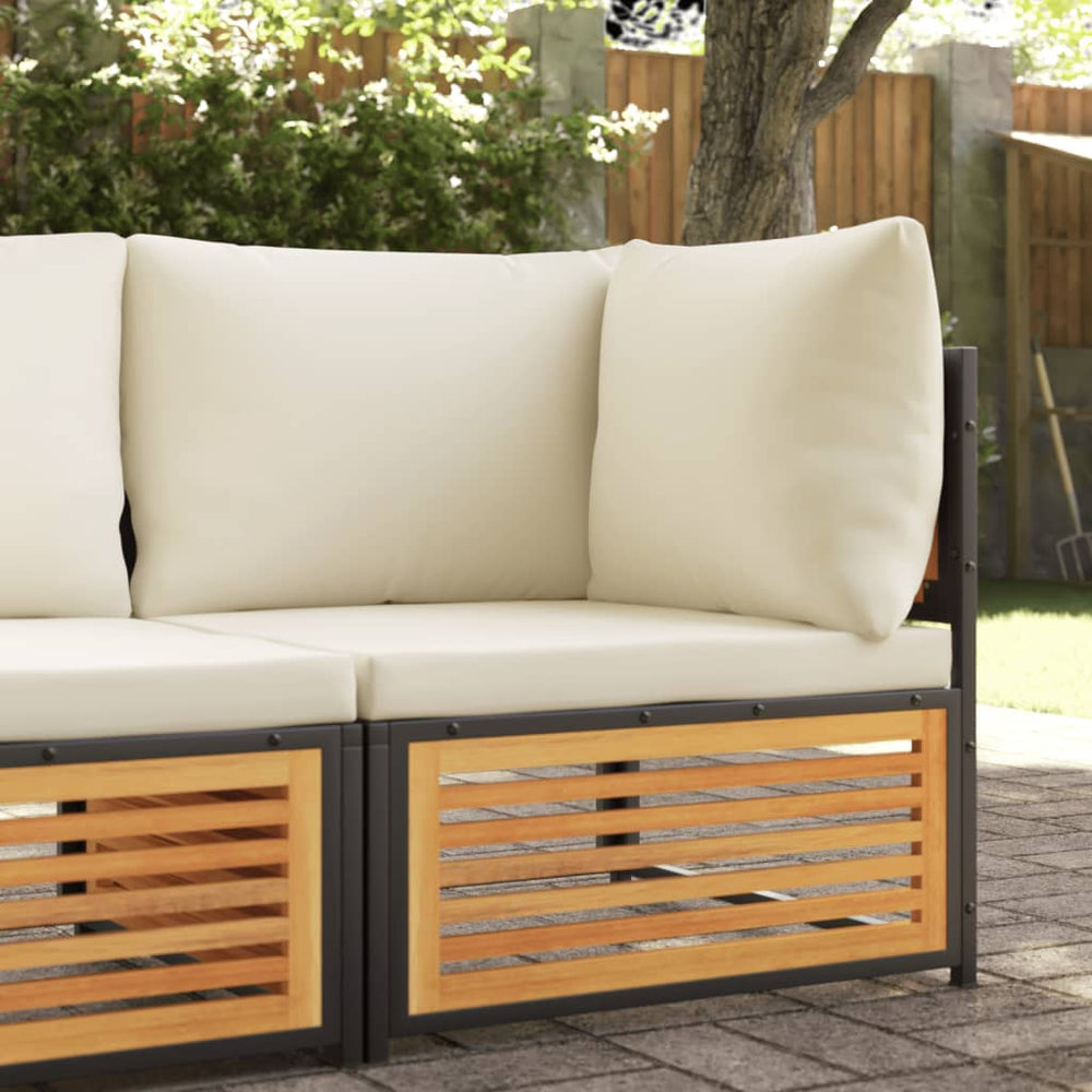 Garten Ecksofa Akazie mit Kissen