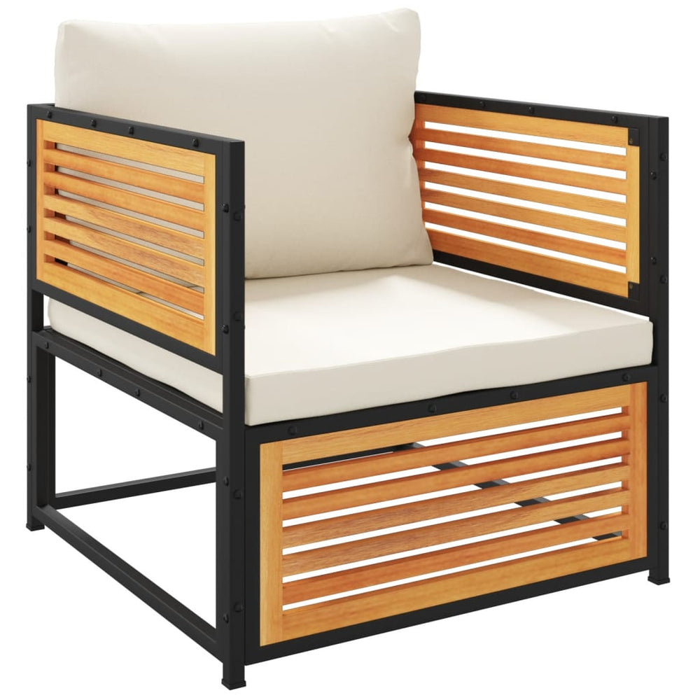 vidaXL Fauteuil de jardin avec coussin Bois d'acacia massif