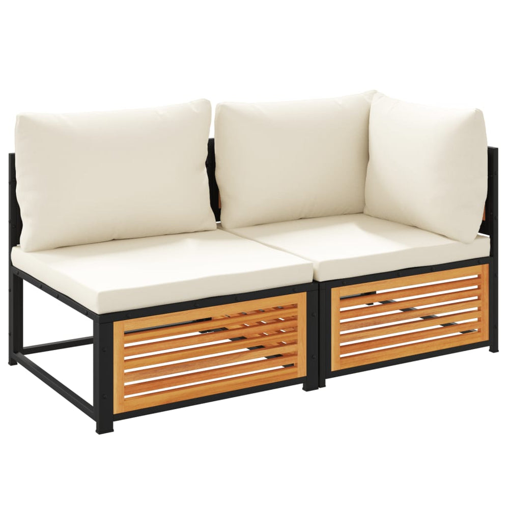2-Sitzer Gartensofa Akazie mit Kissen