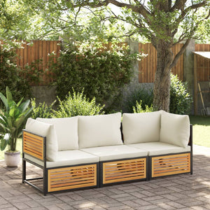 2-Sitzer Gartensofa Akazie mit Kissen