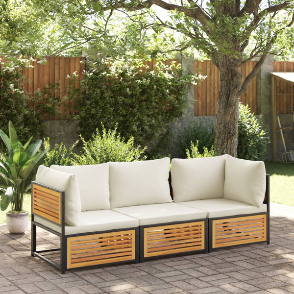 2-Sitzer Gartensofa Akazie mit Kissen