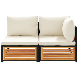 2-Sitzer Gartensofa Akazie mit Kissen