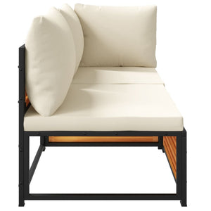 2-Sitzer Gartensofa Akazie mit Kissen