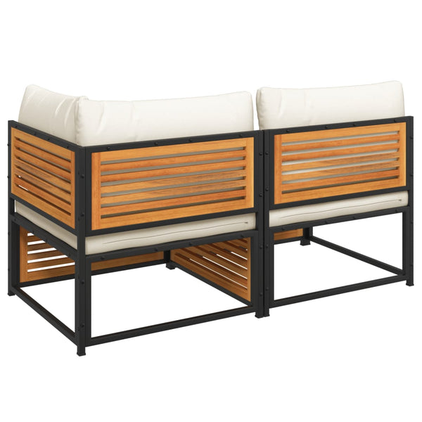 2-Sitzer Gartensofa Akazie mit Kissen