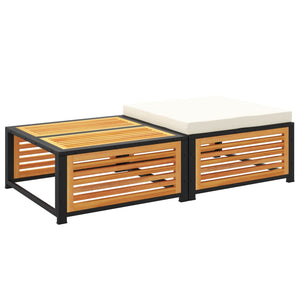 Akazie Gartentisch mit Hocker