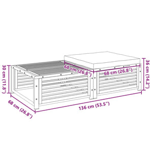 Akazie Gartentisch mit Hocker
