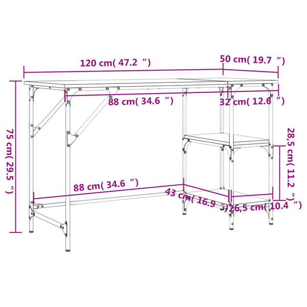 Schreibtisch Sonoma-Eiche 120 cm
