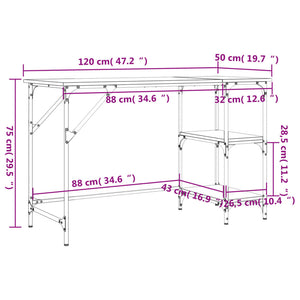 Schreibtisch Grau Sonoma 120 cm