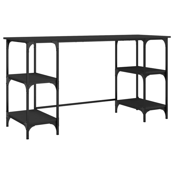 Schreibtisch Schwarz 140 cm mit Metallrahmen