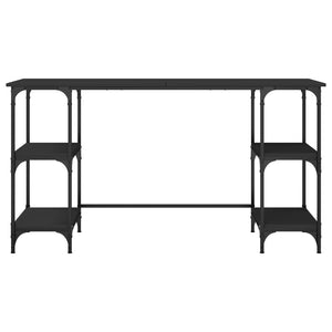 Schreibtisch Schwarz 140 cm mit Metallrahmen