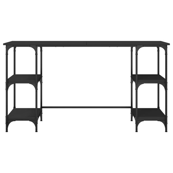 Schreibtisch Schwarz 140 cm mit Metallrahmen