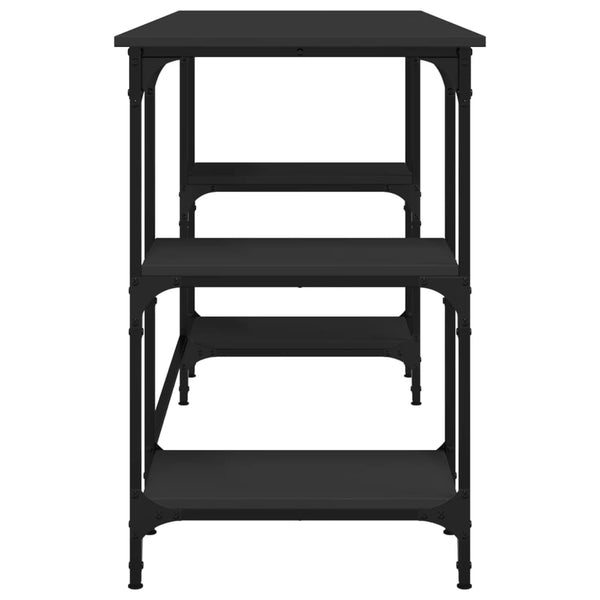 Schreibtisch Schwarz 140 cm mit Metallrahmen