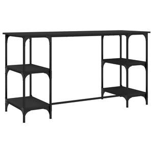 Schreibtisch Schwarz 140 cm mit Metallrahmen