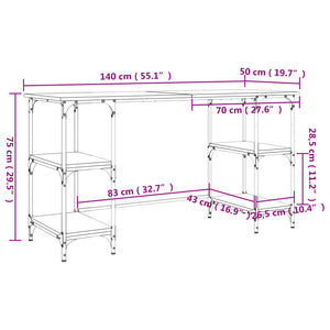Schreibtisch Räuchereiche 140 cm