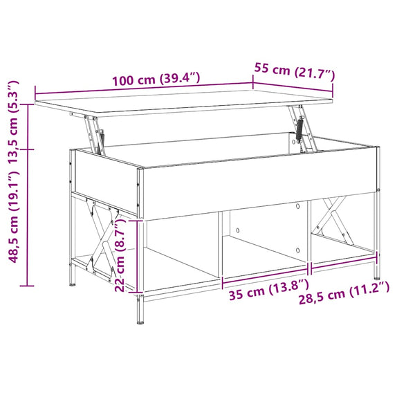 Couchtisch Sonoma Eiche 100x55 cm