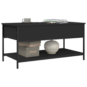 Schwarzer Couchtisch 100x50 cm mit Stauraum