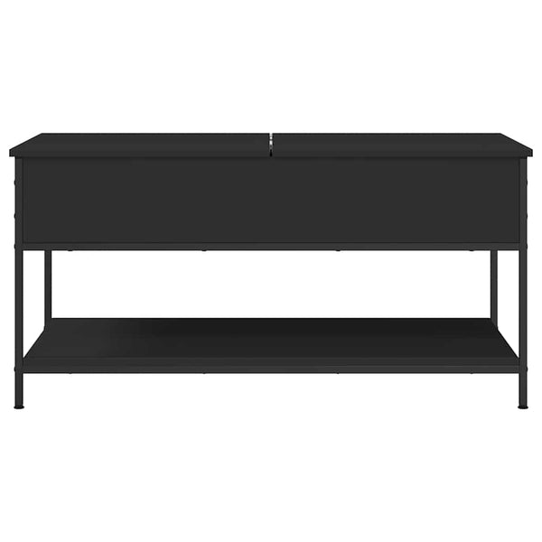Schwarzer Couchtisch 100x50 cm mit Stauraum