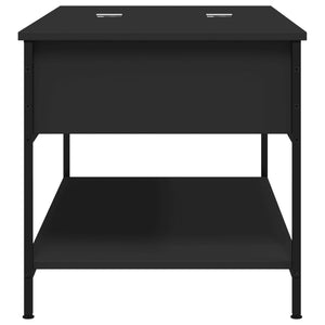 Schwarzer Couchtisch 100x50 cm mit Stauraum