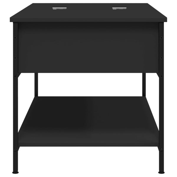 Schwarzer Couchtisch 100x50 cm mit Stauraum