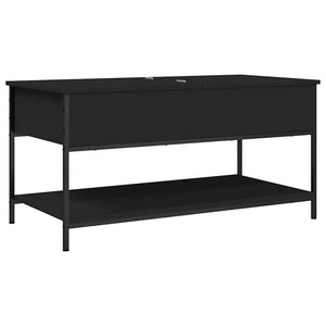 Schwarzer Couchtisch 100x50 cm mit Stauraum