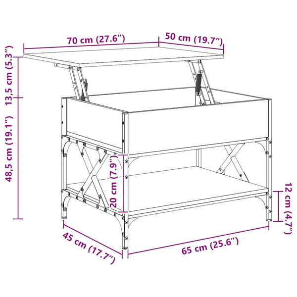 Grauer Couchtisch Sonoma 70x50 cm