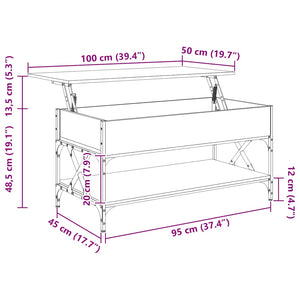 Couchtisch Sonoma Eiche 100x50 cm