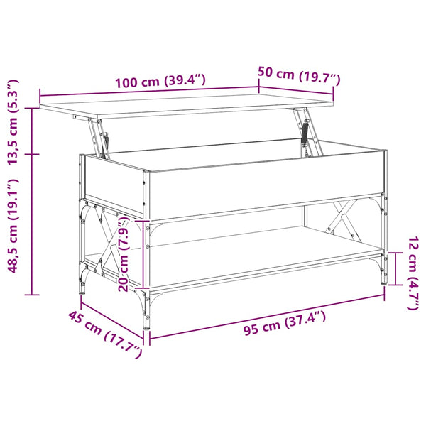 Couchtisch Sonoma Eiche 100x50 cm