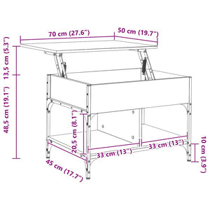 Schwarzer Couchtisch 70x50 cm
