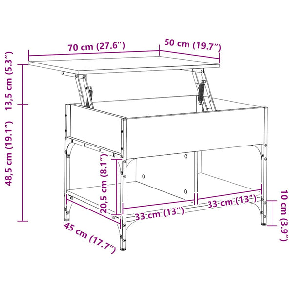 Couchtisch Braun Eichenoptik 70x50 cm