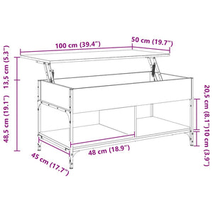Couchtisch Grau Sonoma 100x50 cm