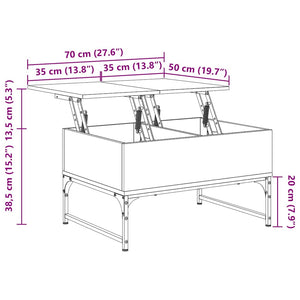 Schwarzer Couchtisch 70x50 cm