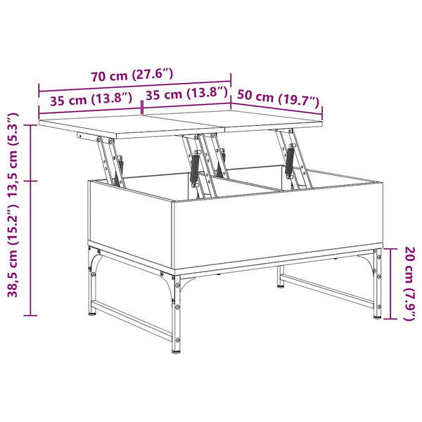 Schwarzer Couchtisch 70x50 cm