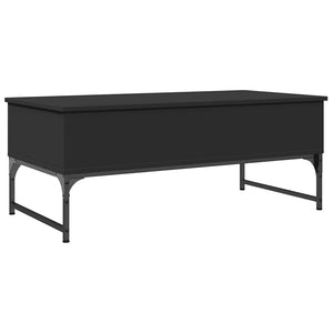 Schwarzer Couchtisch 100x50 cm mit Stauraum