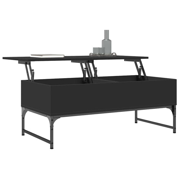 Schwarzer Couchtisch 100x50 cm mit Stauraum