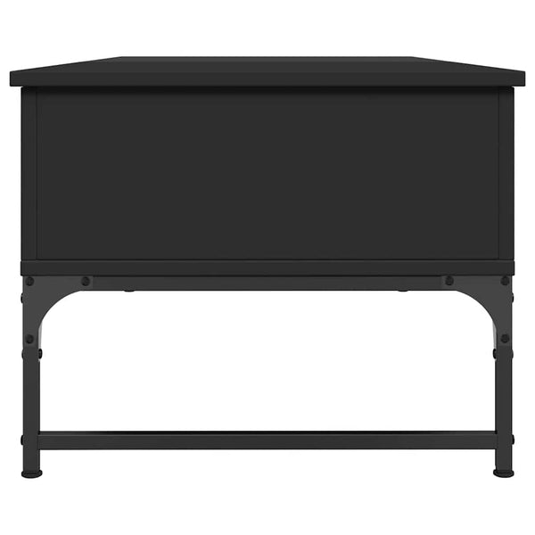 Schwarzer Couchtisch 100x50 cm mit Stauraum
