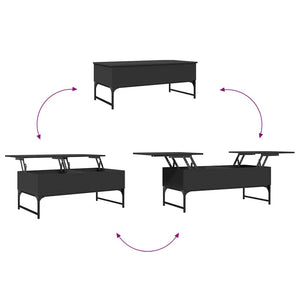Schwarzer Couchtisch 100x50 cm mit Stauraum