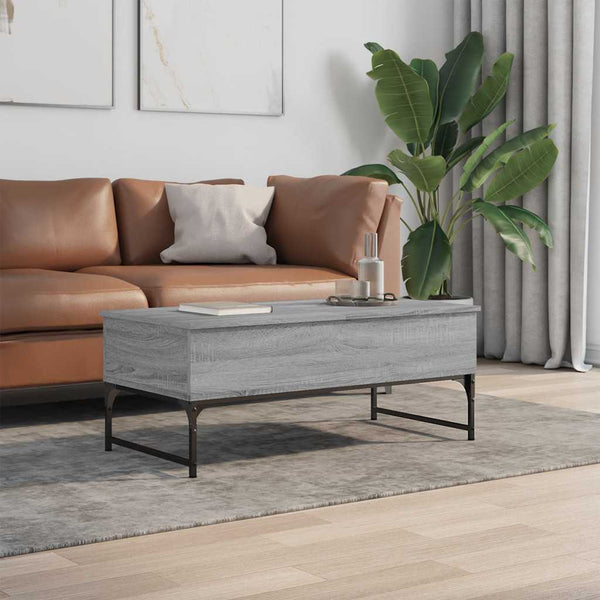 vidaXL Table basse gris Sonoma 100x50x40 cm aggloméré et métal