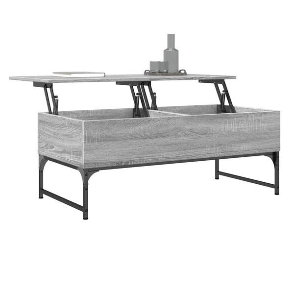 vidaXL Table basse gris Sonoma 100x50x40 cm aggloméré et métal