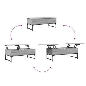 vidaXL Table basse gris Sonoma 100x50x40 cm aggloméré et métal