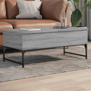 vidaXL Table basse gris Sonoma 100x50x40 cm aggloméré et métal