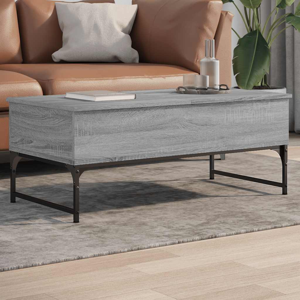 vidaXL Table basse gris Sonoma 100x50x40 cm aggloméré et métal