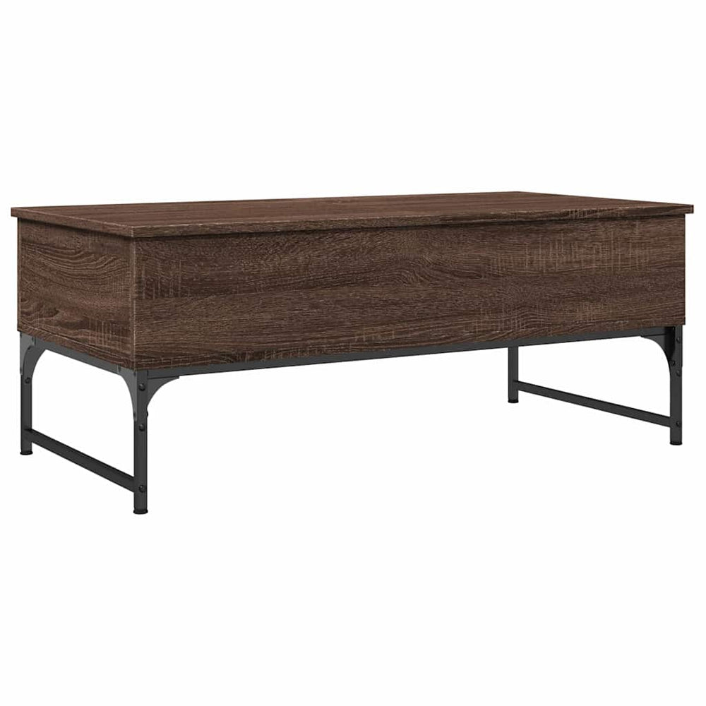 vidaXL Coffee Table Brown Oak Look 100x50x40 cm Engineered Wood Metal